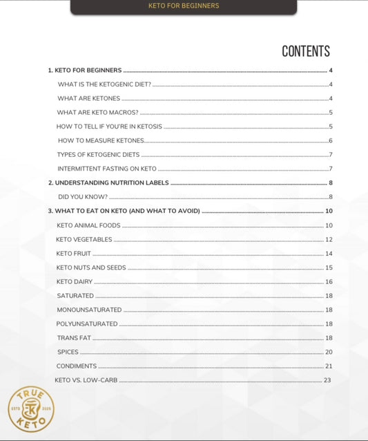 True Keto Starter Guide:              Introduction to the Real Keto Lifestyle